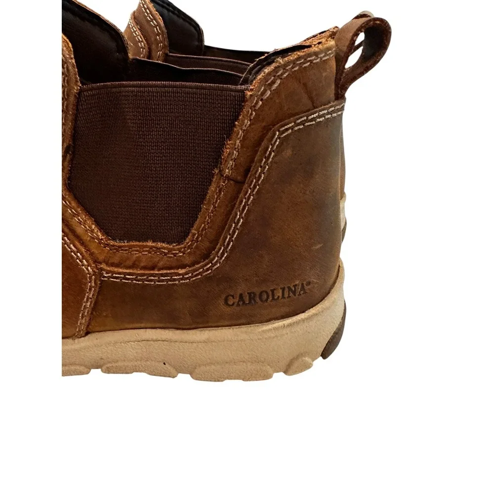 Carolina CA5574 Mens 11.5 D Brown Leather Chelsea Work Boots Slip  Resistant